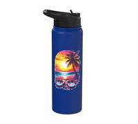 Badelatschen bei Sonnenuntergang - Sommer Merch Stainless Steel Insulated Water Bottle