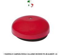BADENIA ROSSA CAMPANA ELETTROMECCANICA PER SEGNALAZIONE INCENDIO ALIMENT. 24 VCC