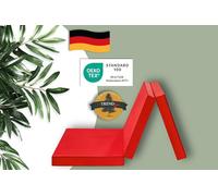 Badenia Trend Line Pieghevole Materasso Con Rivestimento In Microfibra, Poliestere, Rosso, 197 x 66 x 9 cm