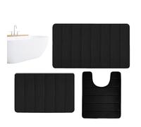 Badezimmerteppich, Weiche Mikrofaser Badezimmermatte Und Wc Vorleger Mit Ausschnitt, Rutschfeste Badematte, Waschbar Badvorleger Set Grau, Rutschfest Badematten Set, Weich Hochflor Badvorleger