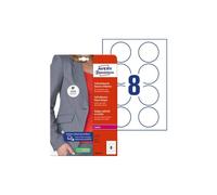 Etichette badge per tessuti rotonde - D 65 mm - 20 fogli (8 et/fg) - laser - Avery