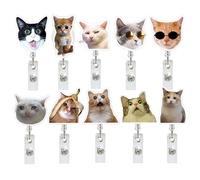 Badge Clip, Ten Different Kitten Faces, Swiveling Alligator Clip Back, Fun Way To Display Credentials, Strong Reinforced Clear Strap, Quick Access Staff Identification, Pharmacy Teacher Student