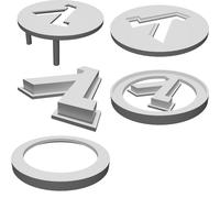 Badge Logo Lambda Half-Life Stampato 3D Emblema Gaming Multi-Pezzo Decor