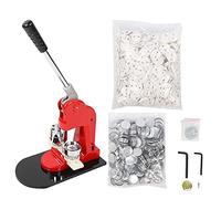 Badge Machine 37mm, Hand Punch Press Tool con 1000Pcs Buttons, Alluminio Alloy Sliding Mold - Design Ergonomico, Leva Meccanica Avanzata, Facile da Usare per Creazione Bottoni