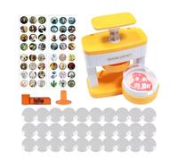 Badge Maker Kit, Portable Button Press Machine with 48 Buttons Set, DIY Kids Badge Making Punch Tool, Easy Press Craft Feature, Art Supplies Toy for Teens School Classroom Home Party