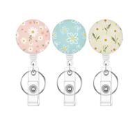 Badge Reel, 3 Pieces Clear Window Quick Access, Retractable Badge Holder ID Reel, Work Badges Holder With Retraction, Clear Window 3 Pieces For Nurse Teachers Students Volunteers Wallet Neck Waist