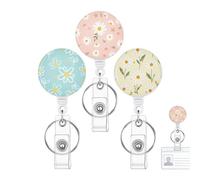 Badge Reel, 3 Pieces Clear Window Work ID Holder, Retractable Clip with Quick Access Design, Secure Badge Display for Nurses Teachers Students Volunteers, Convenient Wallet Neck