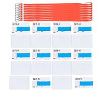 Badge Set Business Card Holder Transparent Waterproof Soft Thick Exhibition Work ID Pass Office Workers PVC Material 10pcs (Rossa)