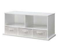 Badger Basket Shelf Storage Cubby with Three Baskets, White