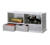 Badger Basket Shelf Storage Cubby with Three Baskets, White