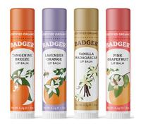 Badger Organic Lip Balm 4 Sticks Gift Set Blue Pack