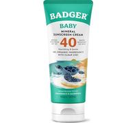 Badger SPF 40 Baby Sunscreen Cream - Reef-Friendly Broad-Spectrum Water-Resistant Baby Sunscreen with Zinc Oxide - Chamomile and Calendula, 2,9 oz