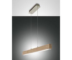 Badia sospensione barra legno naturale quercia led regolazione al tocco altezza