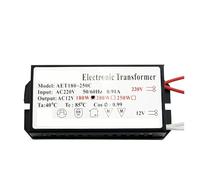 BADIKA trasformatore elettronico Trasformatore elettronico 60W 80W 105W 120W 160W 180W 200W 250W AC220V a 12V for Lampada alogena e Lampada di Cristallo G4 Perline Luminose(250W)