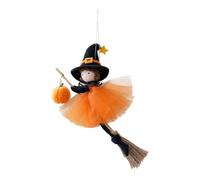 Badiman Figura di Strega Appesa con Scopa per La Decorazione Della Casa, Ideale per Vivere, Orangina