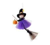 Badiman Figura di Strega Appesa con Scopa per La Decorazione Della Casa, Ideale per Vivere, Viola