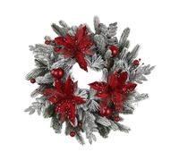 Badiman Ghirlanda Artificiale di Alta Qualità con Bacche Rosse E Pigne per Abbellire La Casa Durante Le Feste Natalizie E Le Occasioni Speciali, Diametro 40 Cm
