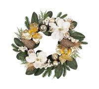 Badiman Ghirlanda Natalizia Decorativa con Fiori Sintetici Palline Natalizie Foglie Verdi Realizzate in Pvc Pp Resina per Porta Principale Adatta per Eventi, Style B