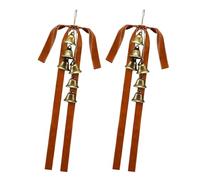Badiman Set di 2 Fiocchi Natalizi in Velluto con Campanellini Decorativi per Feste