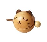 Badiman Tamburo di Legno Mokugyo con Mazzuolo Piccolo Strumento Musicale per La Meditazione, Gatto