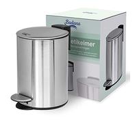 BADIONA Cestino bagno pattumiera capacità da 5l - Acciaio inox & chiusura morbida I Pattumiera bagno cestini bagno cestino spazzatura bagno bidoncino bagno I bidone bagno secchio bagno con coperchio