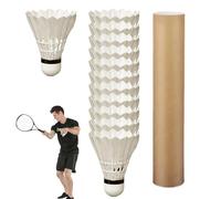 Badminton - 12 Pezzi Volani Naturale - Attrezzatura Sportiva Portatile Esterno Alta velocità per Allenamento Casa Bambini Giardino Parco Famiglia