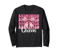 Badminton Queen Player Girl Mom Mother's Day Coquette Bow Maglia a Manica