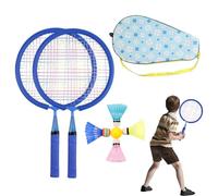 Badminton - Set di 2 racchette da neve con manico senza slittamento, 3 navette colorate, sacchetti di immagazzinaggio, per il gioco del cortile, il raduno