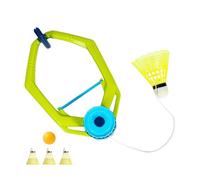 Badminton SinglePlayer Trainer Badminton Practice Trainers, Adjustable Rebound Trainer with String, 1 Table Tennis Ball 3 Badminton Balls, Portable Door Game Set for Solo Training