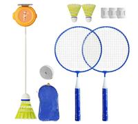Badminton Training Device - Automatic Rebound Shuttlecock Practice Aid | Single Player Adjustable Bounce Shuttle For Indoor Outdoor Training | Set With 3 Shuttlecocks And Racket,