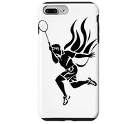 Badmintonista che disegna lo sport della racchetta Custodia per iPhone 7 Plus/8 Plus