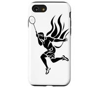 Badmintonista che disegna lo sport della racchetta Custodia per iPhone SE (2020) / 7/8