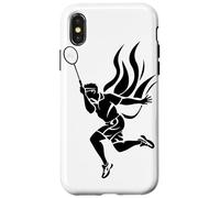 Badmintonista che disegna lo sport della racchetta Custodia per iPhone X/XS