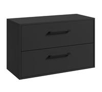 Badplaats B.V. Florence - Set di mobili da bagno (nero opaco, mobiletto sottolavabo da 80 cm)