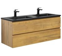 Badplaats B.V. Mobile Bagno Angela 120 cm Rovere - Lavello Nero - Mobile Base per lavandino del Bagno