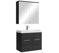 Badplaats B.V. Mobile da Bagno Montreal 01 60cm Nero Lucido - armadietto a Specchio