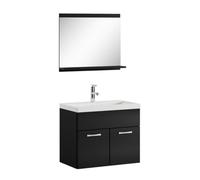 Badplaats B.V. Mobile da Bagno Montreal 02 60cm Nero Lucido - Armadio mobiletto lavabo Mobili Armadietto