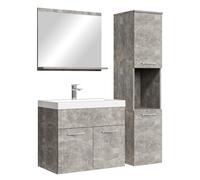 Badplaats B.V. Mobile da Bagno Montreal 60cm Grigio Cemento - Armadio mobiletto lavabo Mobili Armadietto