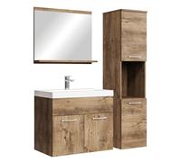 Badplaats B.V. Mobile da Bagno Montreal 60cm Rovere Marrone - Armadio mobiletto lavabo Mobili Armadietto