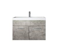 Badplaats B.V. Mobile da Bagno Paso 01 80cm Grigio Cemento - Armadio mobiletto lavabo Mobili Armadietto