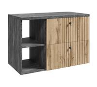 Badplaats B.V. Mobile sottolavabo Saros 90 cm - rovere - con piano di lavoro e spazio di archiviazione