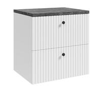 Badplaats B.V. Mobiletto per lavabo Saros, 60 cm, bianco, con piano grigio