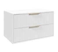 BADPLAATS Mobile Sotto Lavabo Rimini 80 Cm Bianco Opaco Con Cassetti