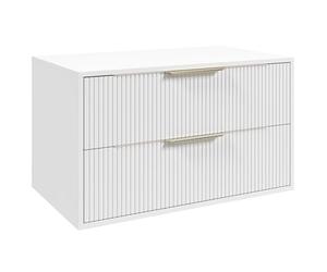 BADPLAATS Mobile Sotto Lavabo Rimini 80 Cm Bianco Opaco Con Cassetti