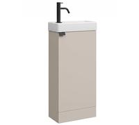 Badplaats Orion - Mobile per WC degli ospiti, 40 x 22 cm, beige, mobiletto sottolavabo con lavabo in ceramica