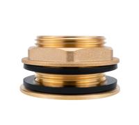 Bächlein Boccola Universale per Barile Pluviale - Boccola in Ottone Come Attacco per Rubinetto o Rubinetto, Incluse 2 Guarnizioni - Attacco a Vite per Barile con Filettatura Interna da 3/4 di Pollice