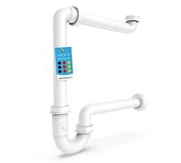 Bächlein G 1 1/4 Inch Sifone Salvaspazio per il Bagno - Sifone Piatto per Lavabo da 32 mm - Sifone Antiodore Bagno - Made in Germany