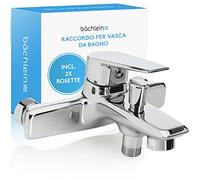 Bächlein Miscelatore Universale per Vasca da Bagno Cromo - Set Completo di Miscelatori per Vasca da Bagno con Accessori, Miscelatore Monocomando per Vasca da Bagno a Vista