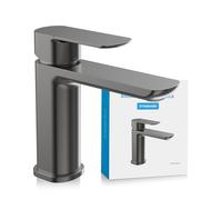 Bächlein Mizarela rubinetto da bagno antracite, miscelatore monocomando con cartuccia in ceramica durevole e kit di montaggio