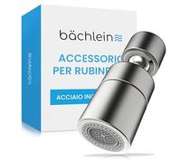 Bächlein - Raccordo universale per rubinetto, in acciaio inox spazzolato, con due tipi di getto, aeratore girevole per rubinetti da cucina